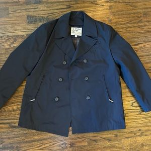 London Fog Navy Jacket Men's Extra-Large (XL) Trench Coat Double Breasted